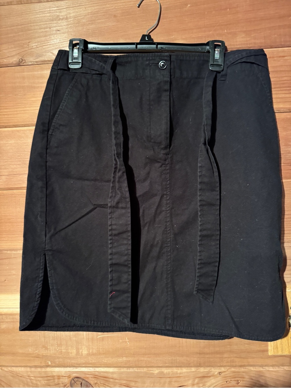 Black Skirt with Front Tie Detail